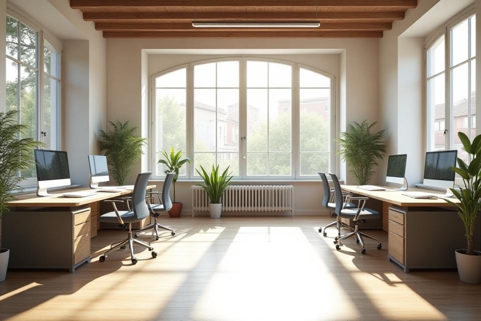 Interno moderno dello spazio di lavoro di Albero Maestro a Firenze