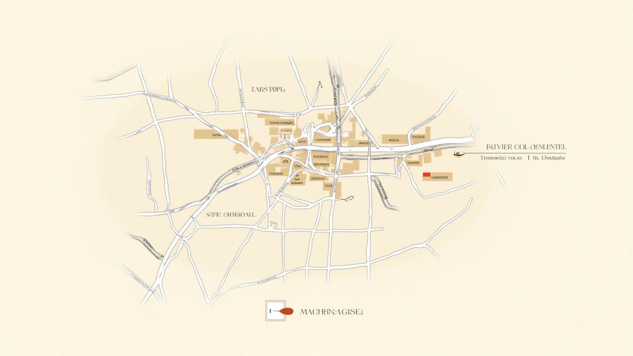 Mappa di Firenze con l'ufficio di Albero Maestro evidenziato a Campo di Marte.