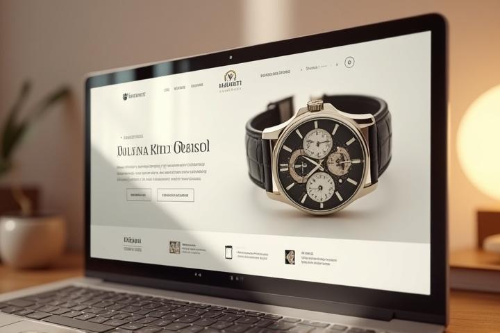 Screenshot della homepage del sito e-commerce 'Gioielli Moretti' con un orologio di lusso in primo piano