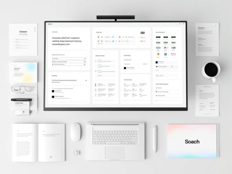 Estratto di un design system che mostra componenti di pulsanti, tipografia e palette colori
